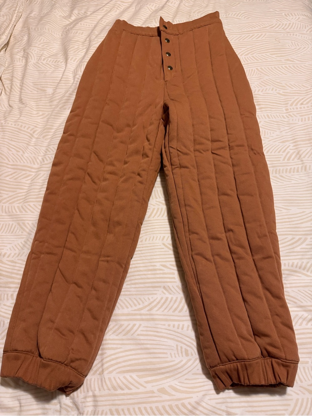 Kordal Riley Quilted Pants in a clay size mediu